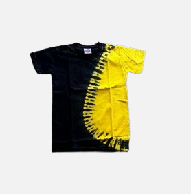 Tie-Dye T-shirt – Black & Yellow Half Moon Design